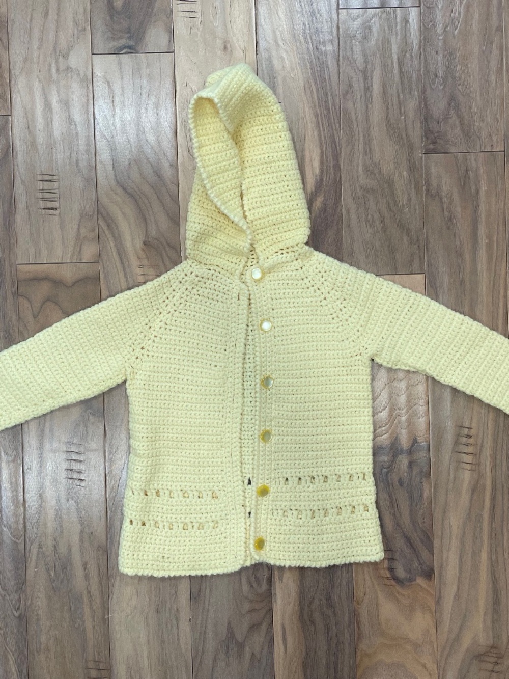 Vintage, Hand-Crocheted/Knit Hooded Sweater